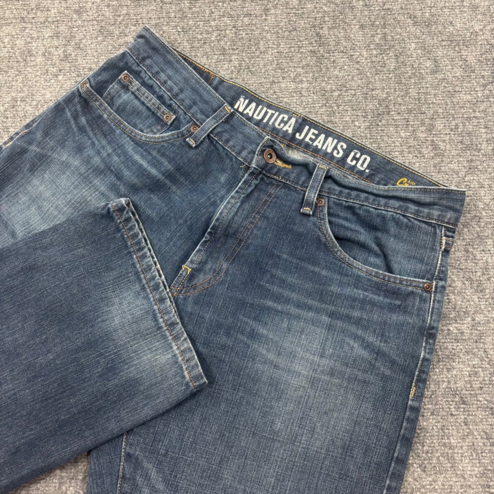 Nautica Jeans Co‎ Loose Fit 34x32 Blue Denim Baggy Skate Pants Women